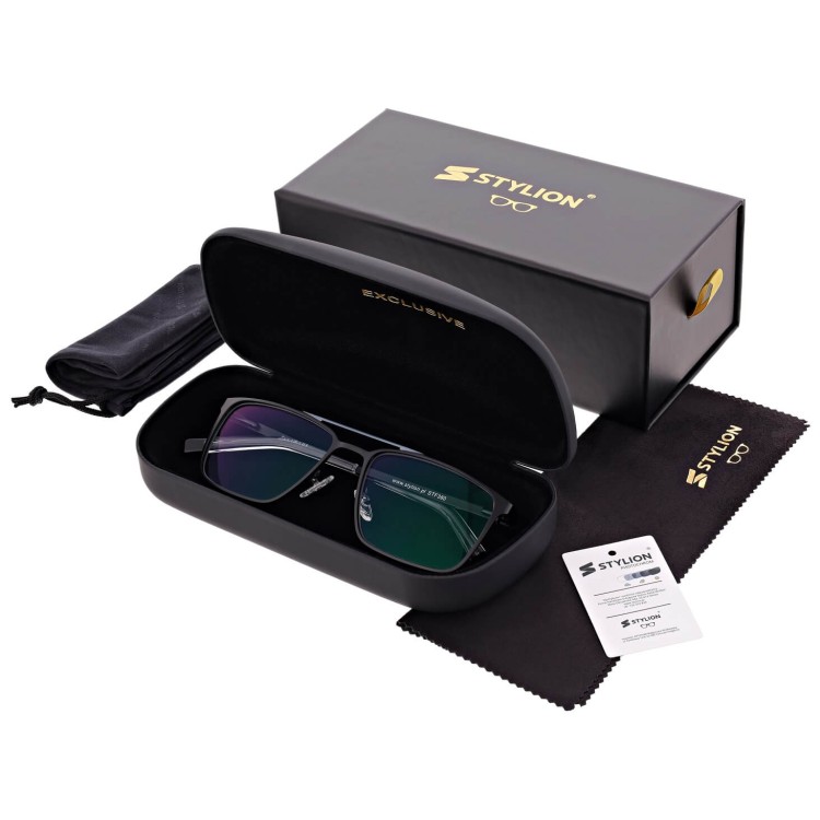 Męskie okulary Fotochromowe PREMIUM +3.00 do czytania z antyrefleksem STF380