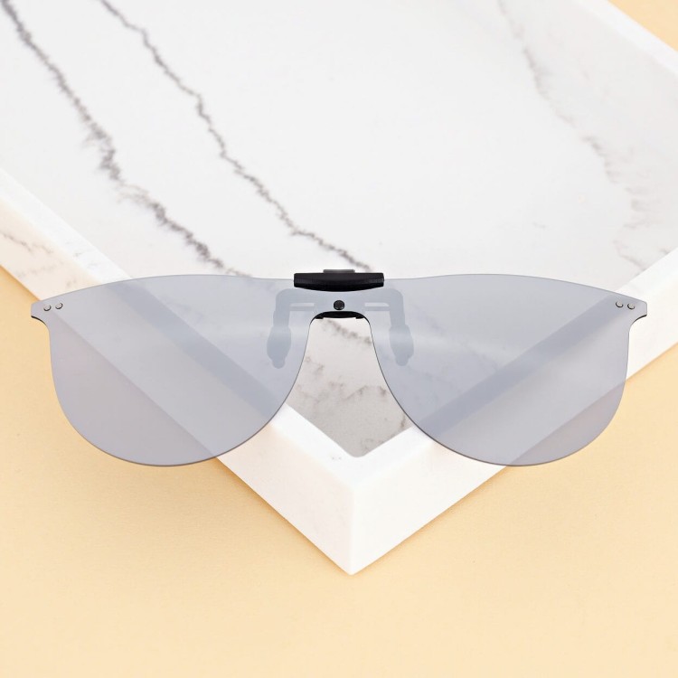 Nakładki przeciwsłoneczne polaryzacyjne na okulary korekcyjne NA-182A srebrne