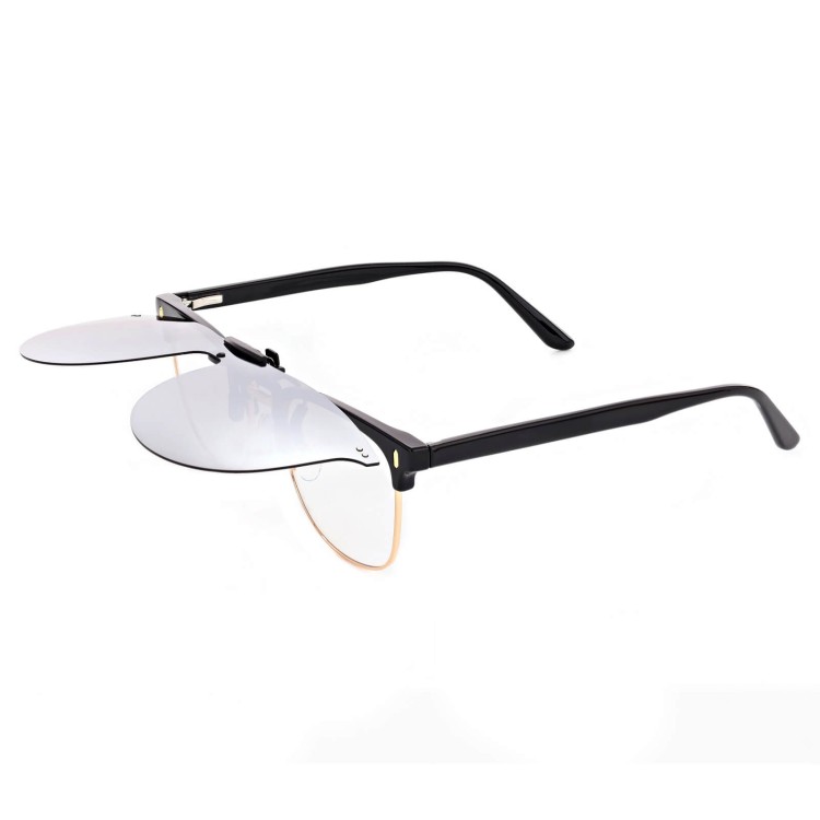 Nakładki przeciwsłoneczne polaryzacyjne na okulary korekcyjne NA-182A srebrne