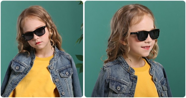 Dziecięce 5-9 lat gumowe okulary przeciwsłoneczne polaryzacyjne POL-JR-57B red/white