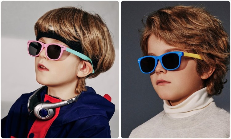 Dziecięce 5-9 lat gumowe okulary przeciwsłoneczne polaryzacyjne POL-JR-57B red/white