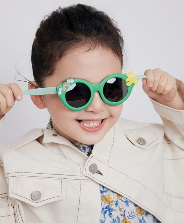 Dziecięce 3-6 lat gumowe okulary przeciwsłoneczne polaryzacyjne POL-JR-68A niebieskie