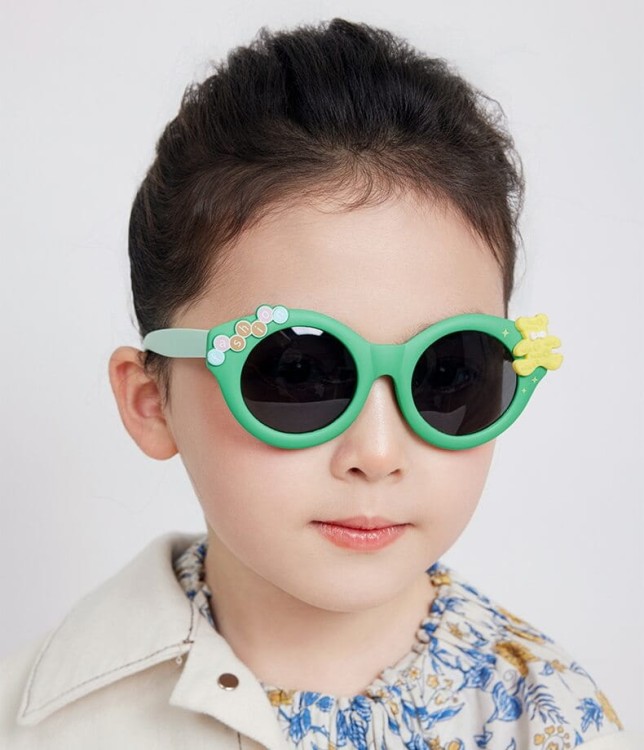 Dziecięce 3-6 lat gumowe okulary przeciwsłoneczne polaryzacyjne POL-JR-68D żółte