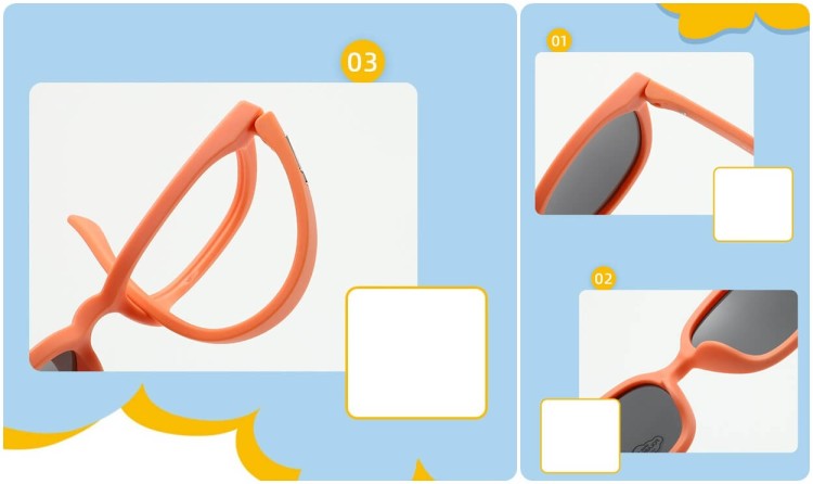 Dziecięce 5-9 lat gumowe okulary przeciwsłoneczne polaryzacyjne POL-JR-66 czarne