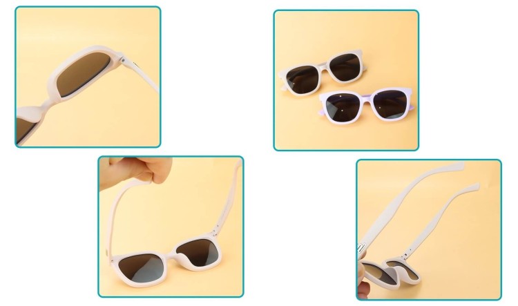 Dziecięce 5-9 lat gumowe okulary przeciwsłoneczne polaryzacyjne POL-JR-66A niebieskie