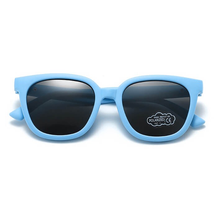 Dziecięce 5-9 lat gumowe okulary przeciwsłoneczne polaryzacyjne POL-JR-66A niebieskie