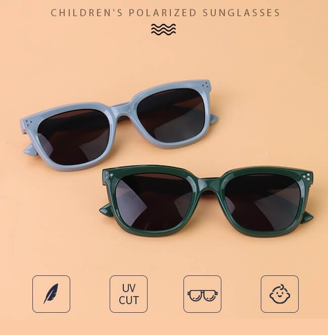 Dziecięce 5-9 lat gumowe okulary przeciwsłoneczne polaryzacyjne POL-JR-61 czarne