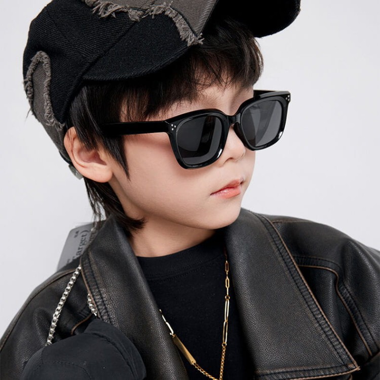 Dziecięce 5-9 lat gumowe okulary przeciwsłoneczne polaryzacyjne POL-JR-61B niebieskie