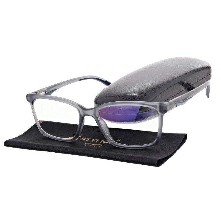 Męskie okulary +2.00 do czytania i komputera Blue Light ST339 szare