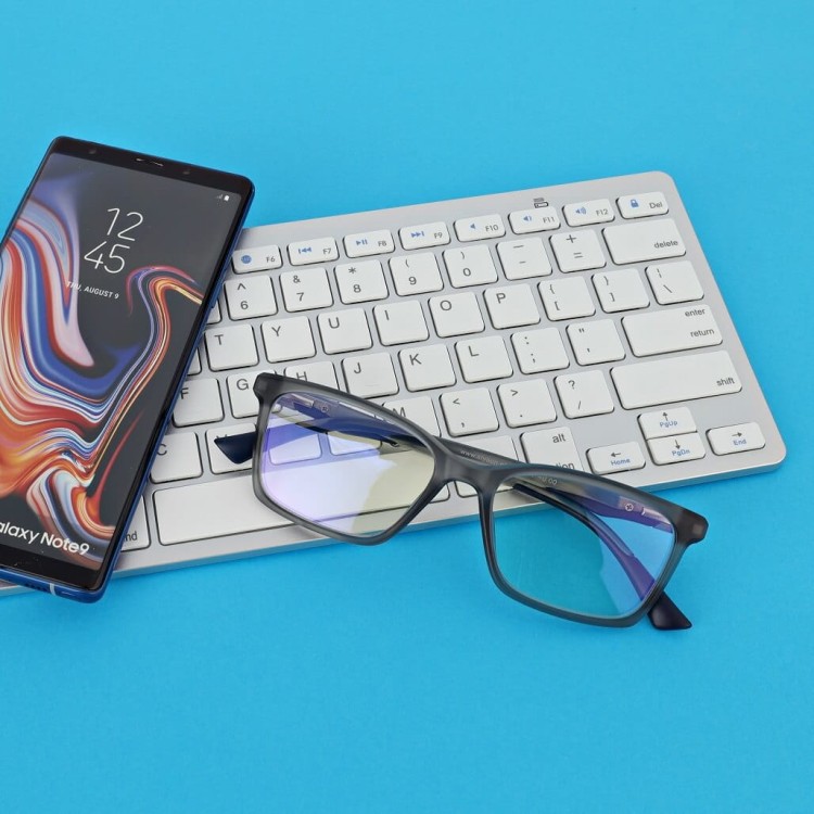 Męskie okulary +2.00 do czytania i komputera Blue Light ST339 szare