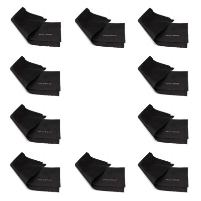 10x Ściereczka z mikrofibry do okularów - czarna - PolarZone 18x15