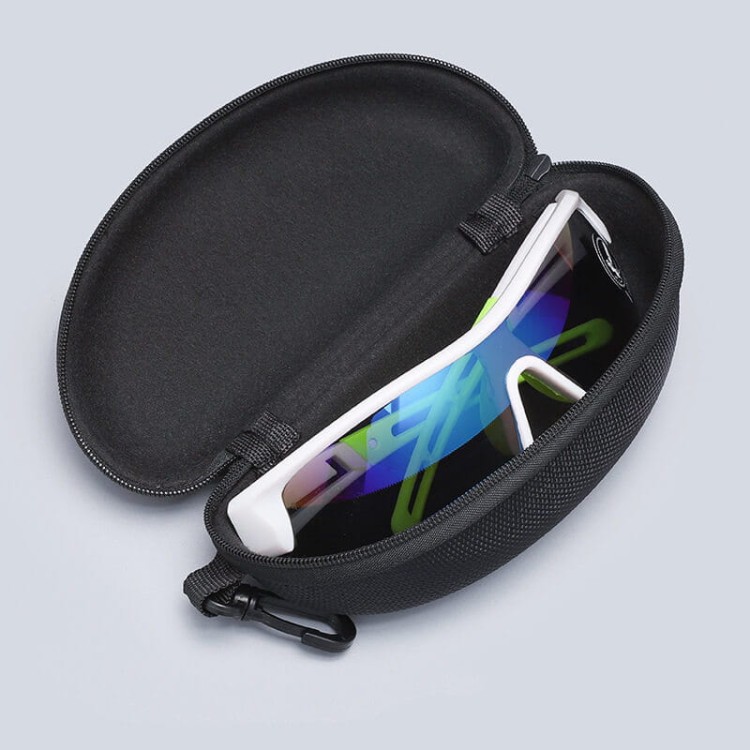 Etui na okulary futerał na zamek z karabińczykiem kolor czerwony