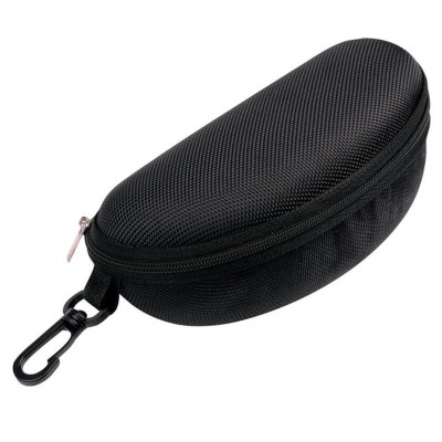 Etui na okulary futerał na zamek z karabińczykiem kolor czarny