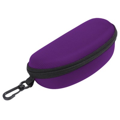 Etui na okulary futerał na zamek z karabińczykiem kolor fioletowy