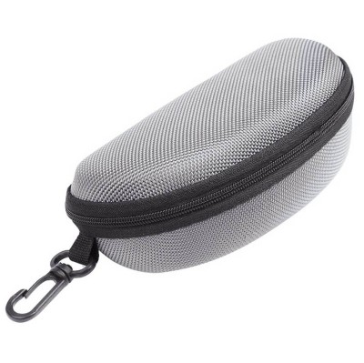 Etui na okulary futerał na zamek z karabińczykiem kolor srebrny