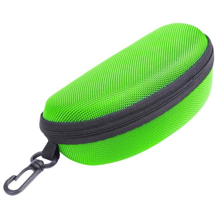 Etui na okulary futerał na zamek z karabińczykiem kolor zielony.jpg