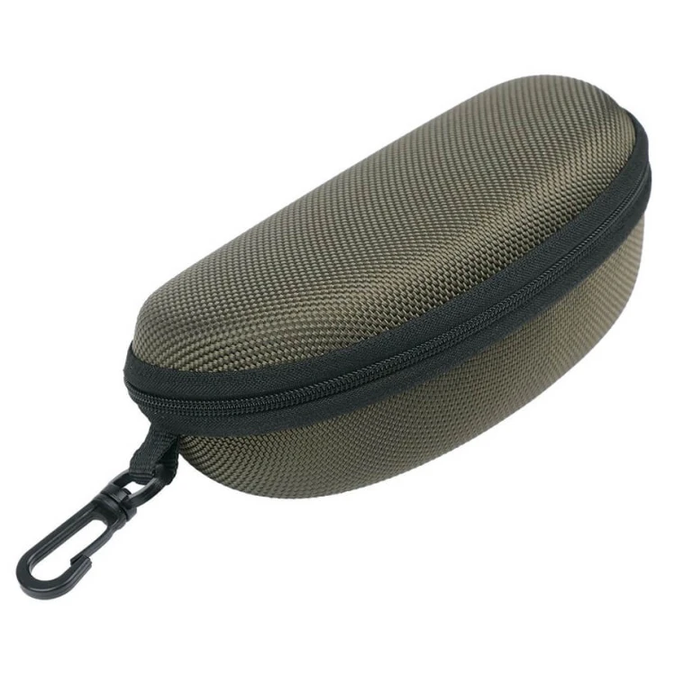 Etui na okulary futerał na zamek z karabińczykiem kolor zieleń wojskowa.jpg