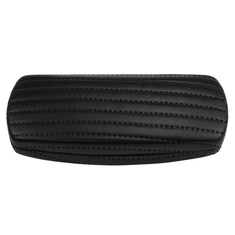 Czarne Pikowane Etui na okulary wzór w pasy z ekoskóry STHC-99C.jpg