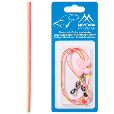 Sznureczek dziecięcy na okulary MOTYL dla dziewczynki żółty/różowy BC13