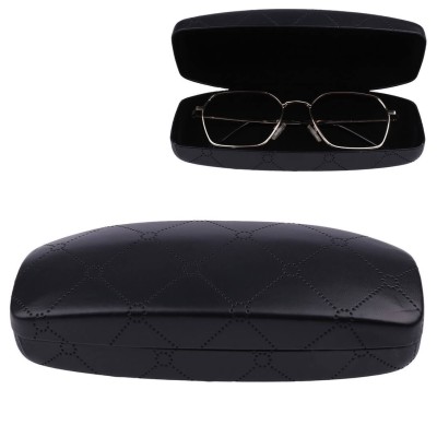 Czarne etui na okulary w kratę STHC-97