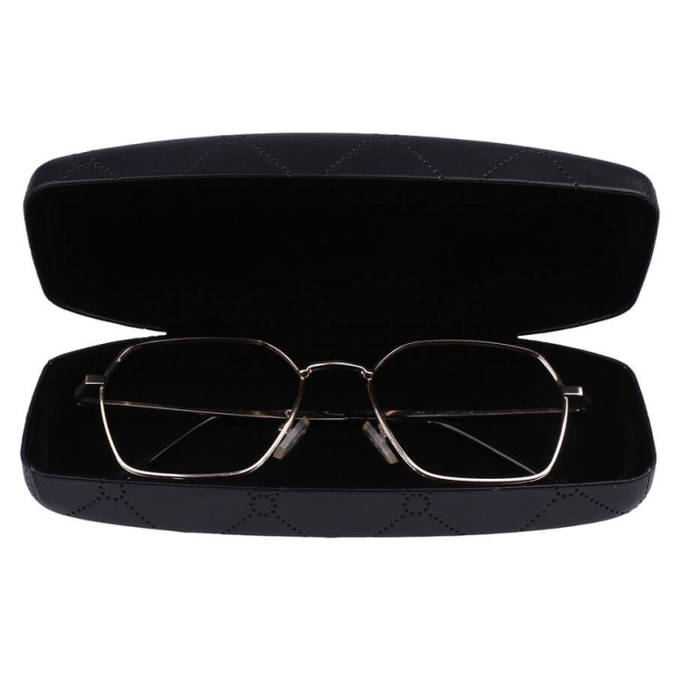 Czarne etui na okulary w kratę STHC-97
