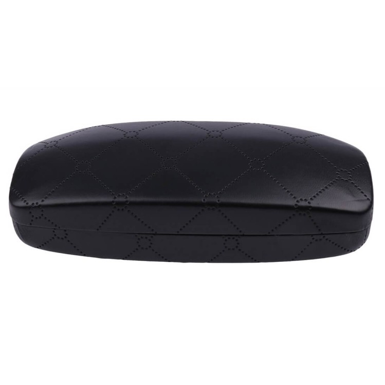 Czarne etui na okulary w kratę STHC-97