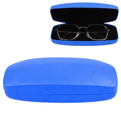 Niebieskie etui na okulary w kratę STHC-97A