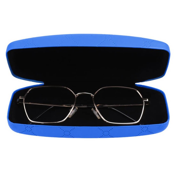 Niebieskie etui na okulary w kratę STHC-97A