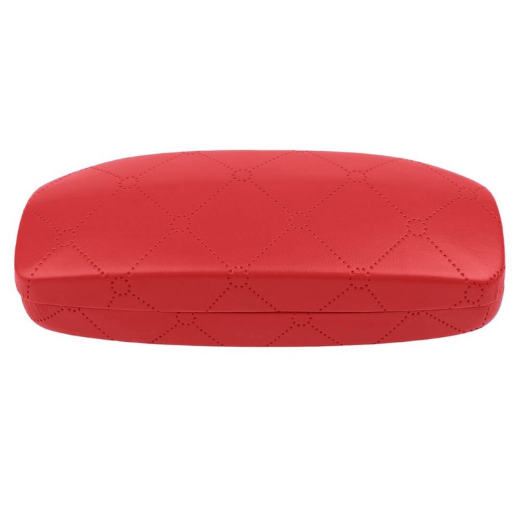Czerwone etui na okulary w kratę STHC-97B
