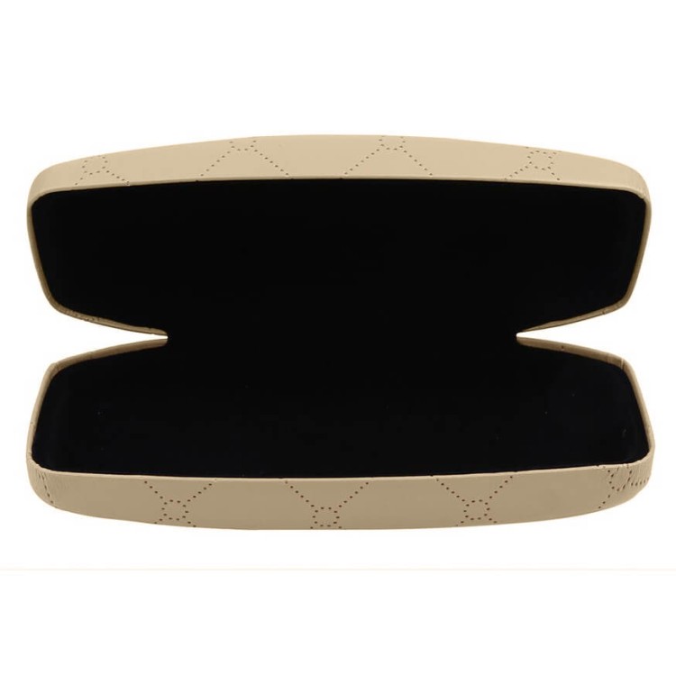 Beżowe etui na okulary w kratę STHC-97C