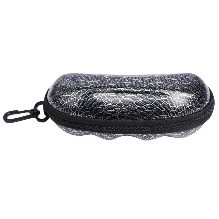 Czarne etui okularowe futerał na zamek z karabińczykiem ETC-96