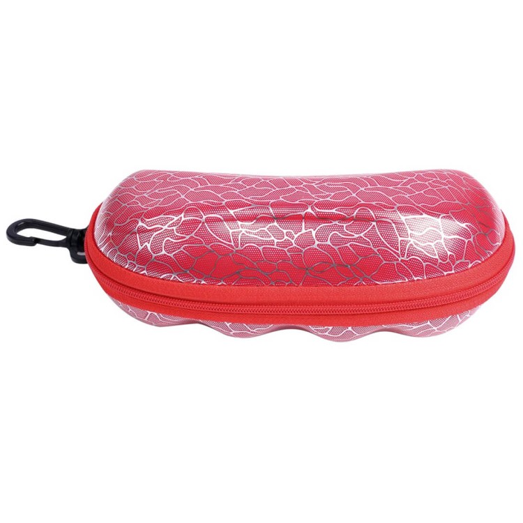 Czerwone etui okularowe futerał na zamek z karabińczykiem ETC-96A