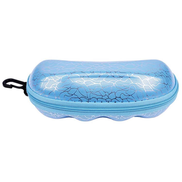 Niebieskie etui okularowe futerał na zamek z karabińczykiem ETC-96C