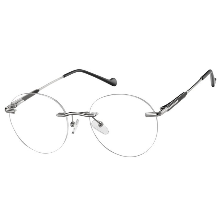 Bezramkowe oprawki korekcyjne okulary zerówki patentki na teleskopach 870B srebrny/czarny
