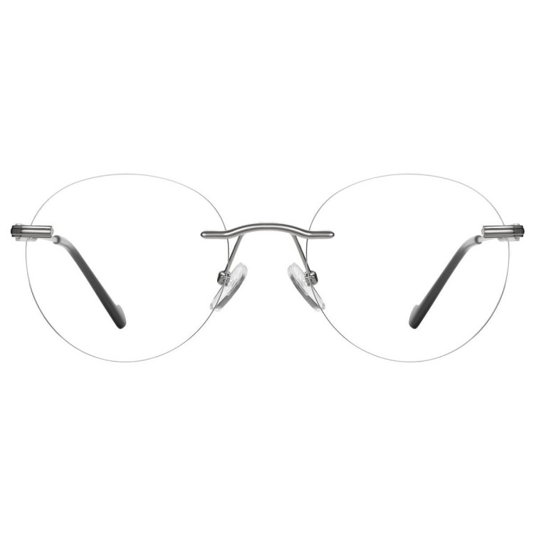 Bezramkowe oprawki korekcyjne okulary zerówki patentki na teleskopach 870B srebrny/czarny