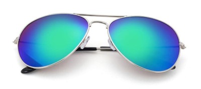 Okulary Pilotki srebrno niebieskie aviator przeciwsłoneczne 2163b