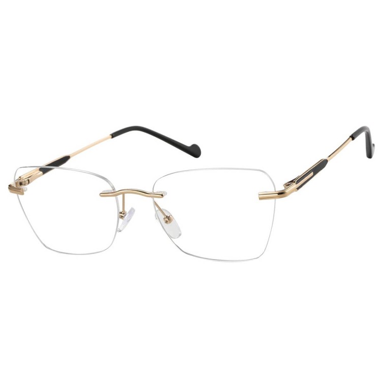 Bezramkowe oprawki korekcyjne okulary zerówki patentki na teleskopach 871 złoty/czarny