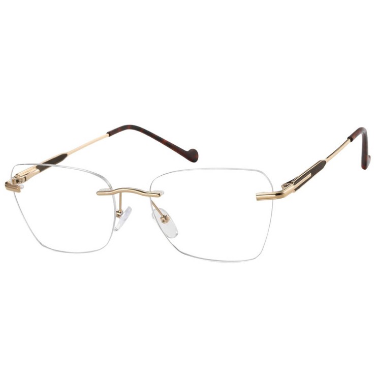 Bezramkowe oprawki korekcyjne okulary zerówki patentki na teleskopach 871A złoty/brązowy