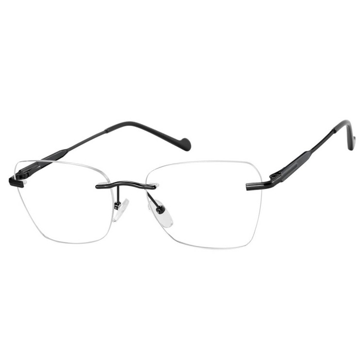 Bezramkowe oprawki korekcyjne okulary zerówki patentki na teleskopach 871C czarny