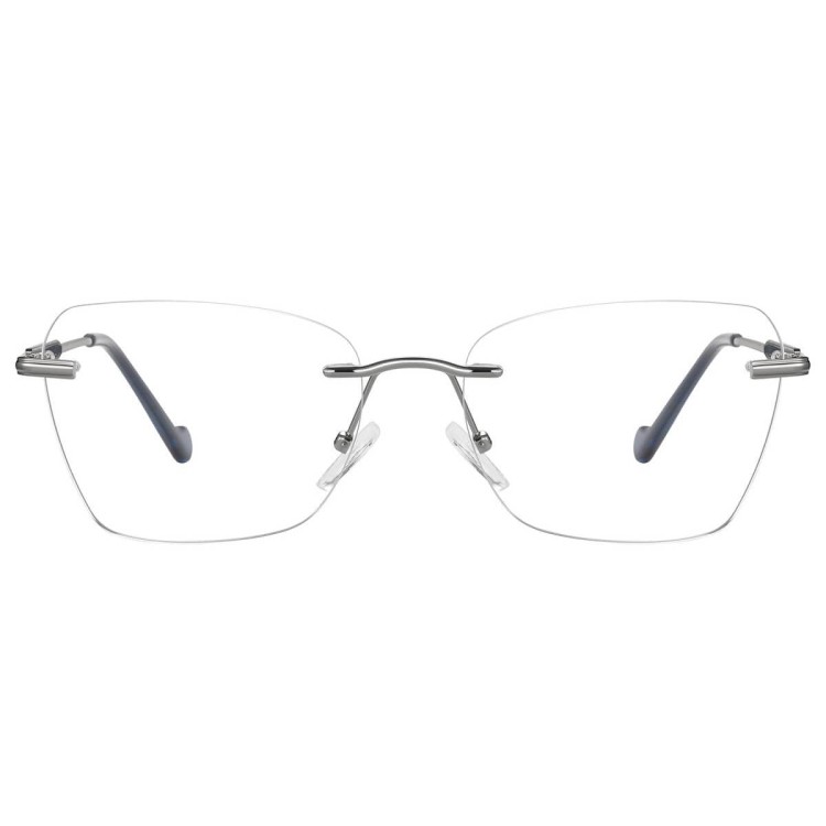 Bezramkowe oprawki korekcyjne okulary zerówki patentki na teleskopach 871D srebrny/granat