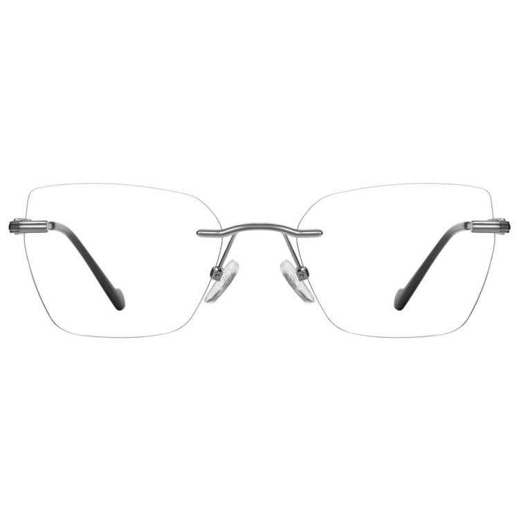 Bezramkowe oprawki korekcyjne okulary zerówki patentki na teleskopach 872B srebrny/czarny