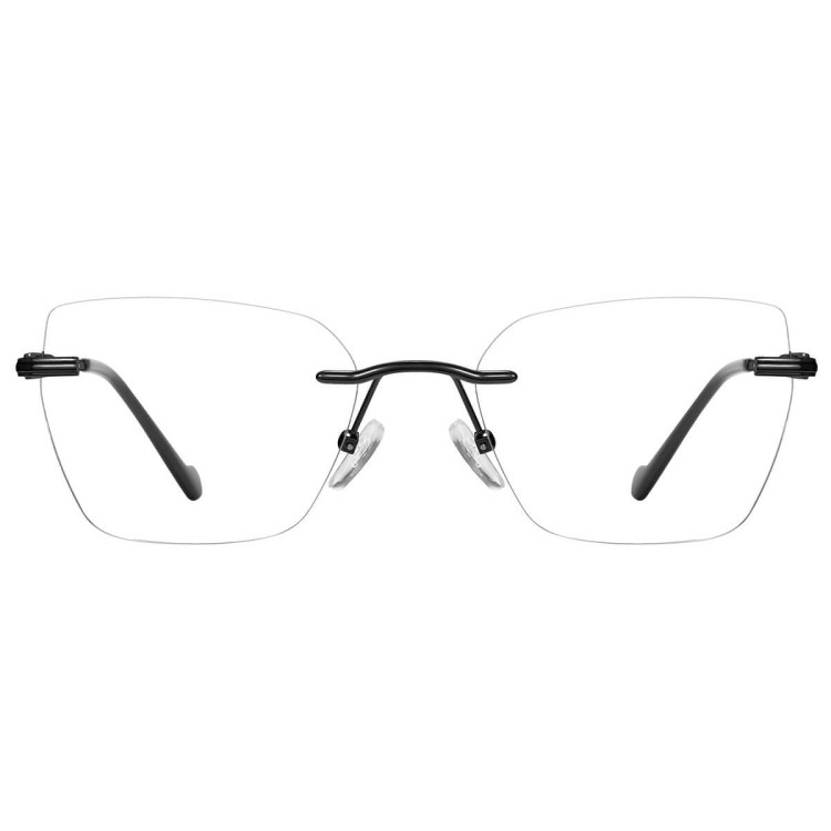 Bezramkowe oprawki korekcyjne okulary zerówki patentki na teleskopach 872C czarny