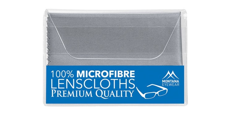 Ściereczka pakowana w etui w wersji premium z mikrofibry do okularów 220g - szara 18x15