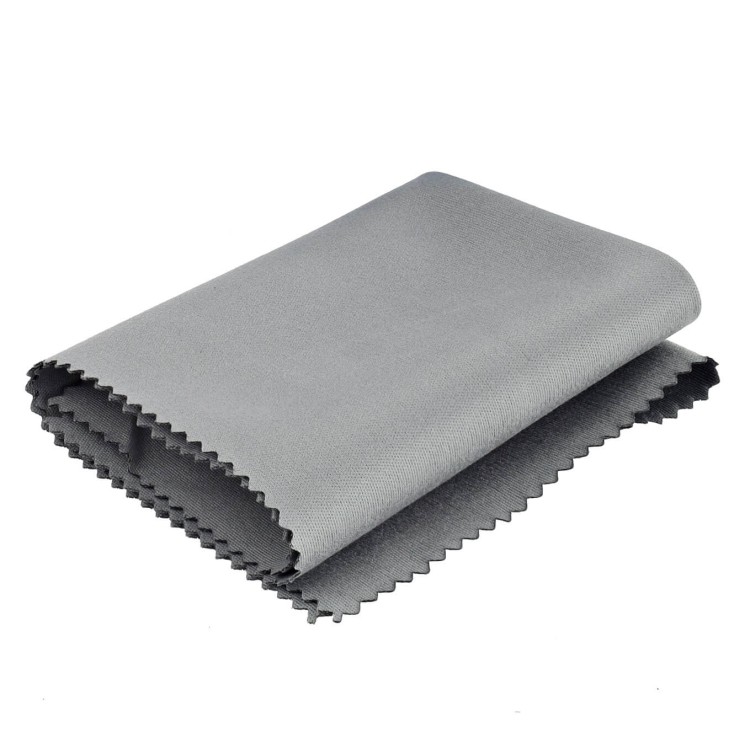 Ściereczka pakowana w etui w wersji premium z mikrofibry do okularów 220g - szara 18x15