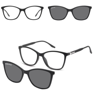 Damskie okulary pod korekcję z polaryzacyjną Nakładką przeciwsłoneczną na magnes CLIP-TRC-186-1