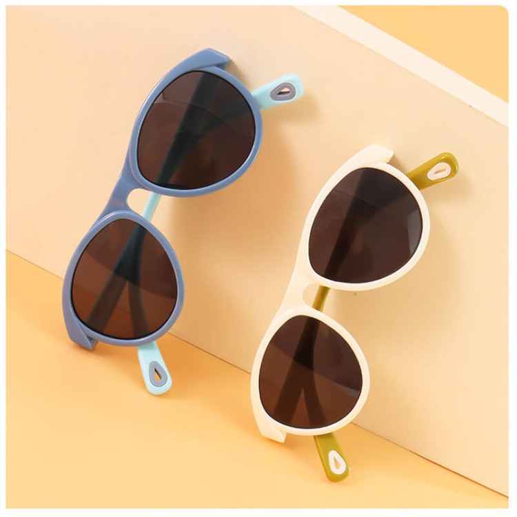 Dziecięce 3-6 lat gumowe okulary przeciwsłoneczne polaryzacyjne z gumką POL-JR-71 czarne