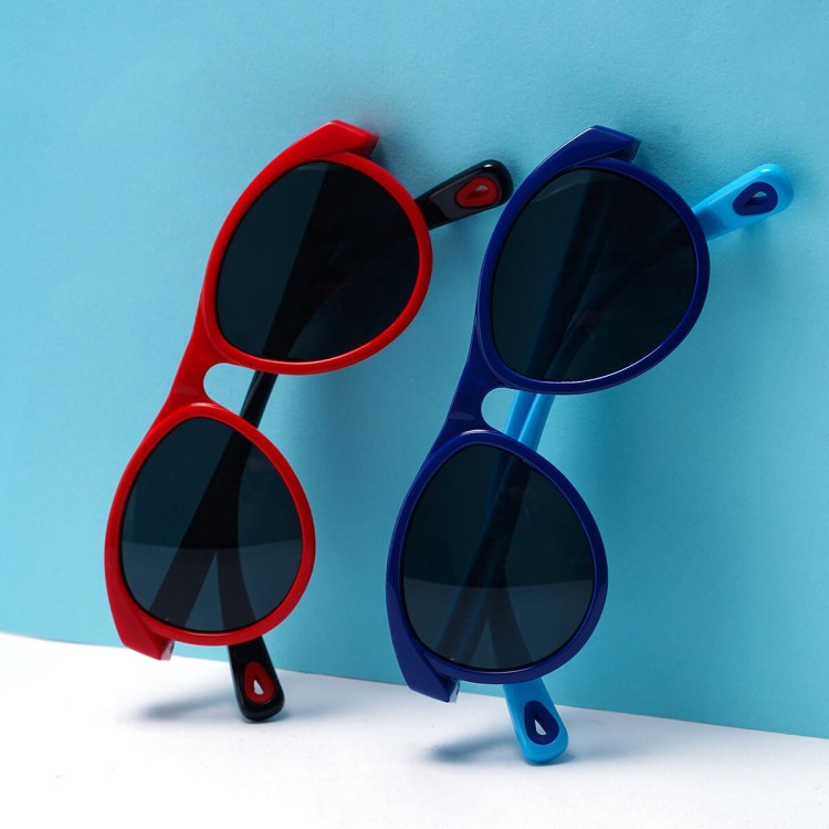 Dziecięce 3-6 lat gumowe okulary przeciwsłoneczne polaryzacyjne z gumką POL-JR-71 czarne