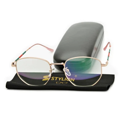 Okulary zerówki z antyrefleksem ST316C moc: 0.00 różowe złoto Ze Skazą!