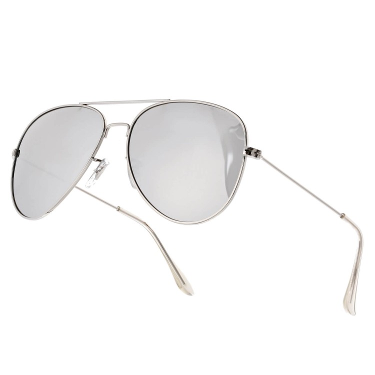 Okulary przeciwsłoneczne z polaryzacją pilotki POL-3026B srebrne