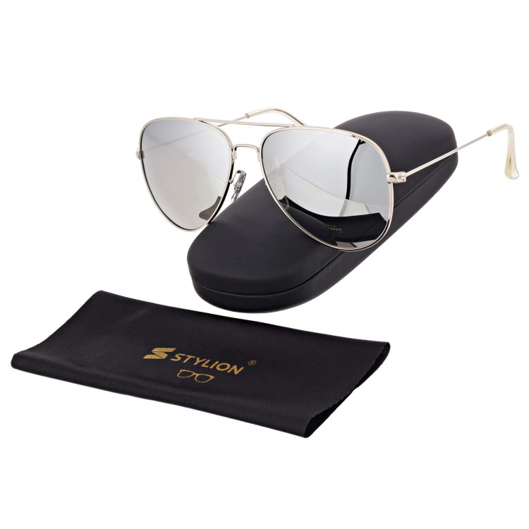 Okulary przeciwsłoneczne z polaryzacją pilotki POL-3026B srebrne